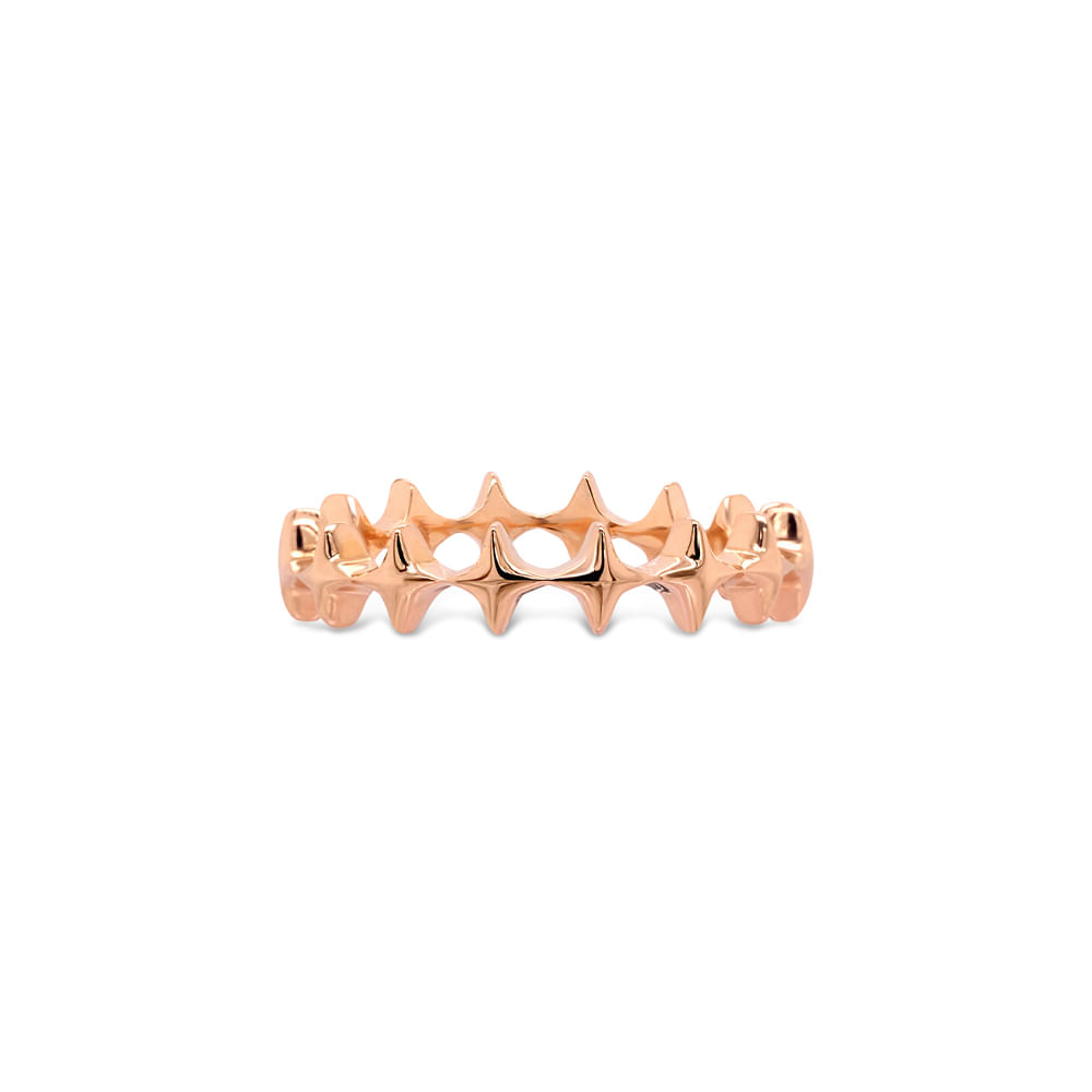 Anel Life Estrelas Com Banho Ouro Rosé