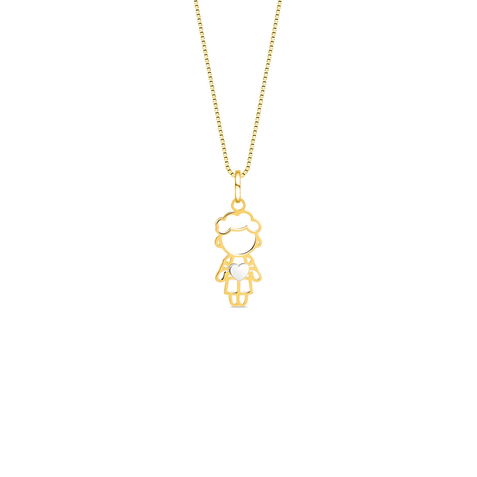 Pingente Menino Coração em Ouro Amarelo 18k