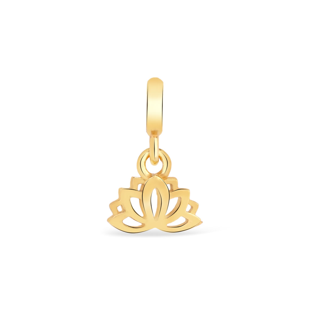 Pingente Life Religiosos Flor de Lótus em Prata 925 com Banho de Ouro Amarelo 18k