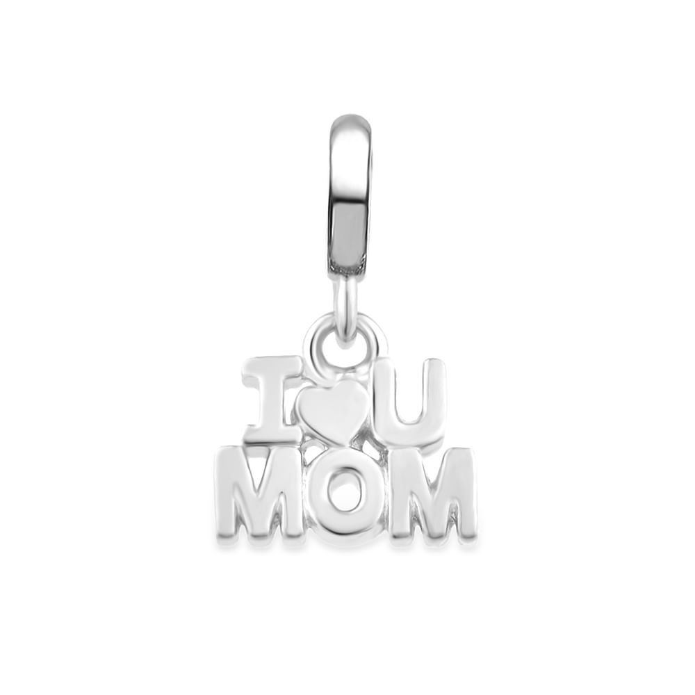 Pingente Life I Love You Mom em Prata 925