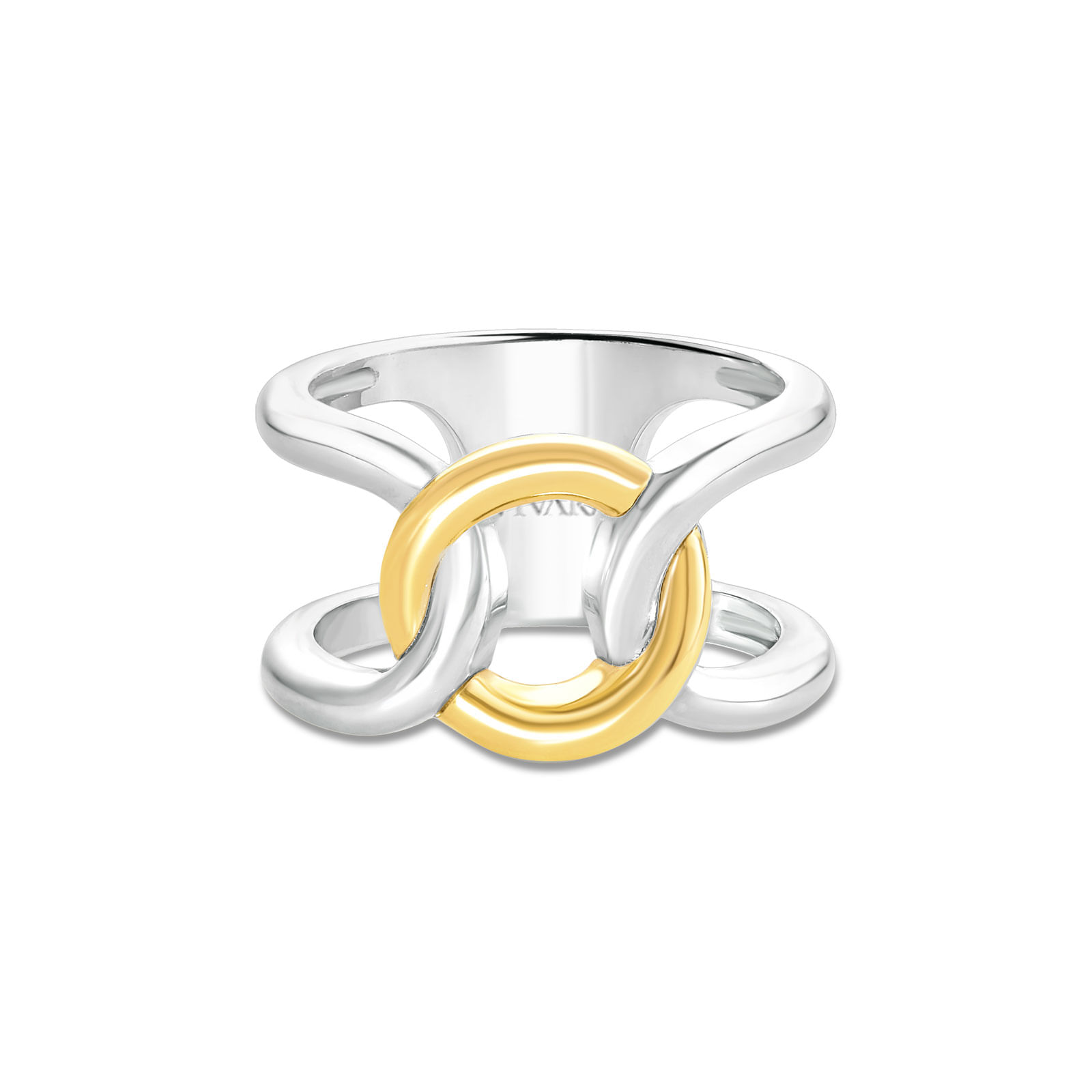 Anel Duetto em Prata 925 e Ouro Amarelo 18k