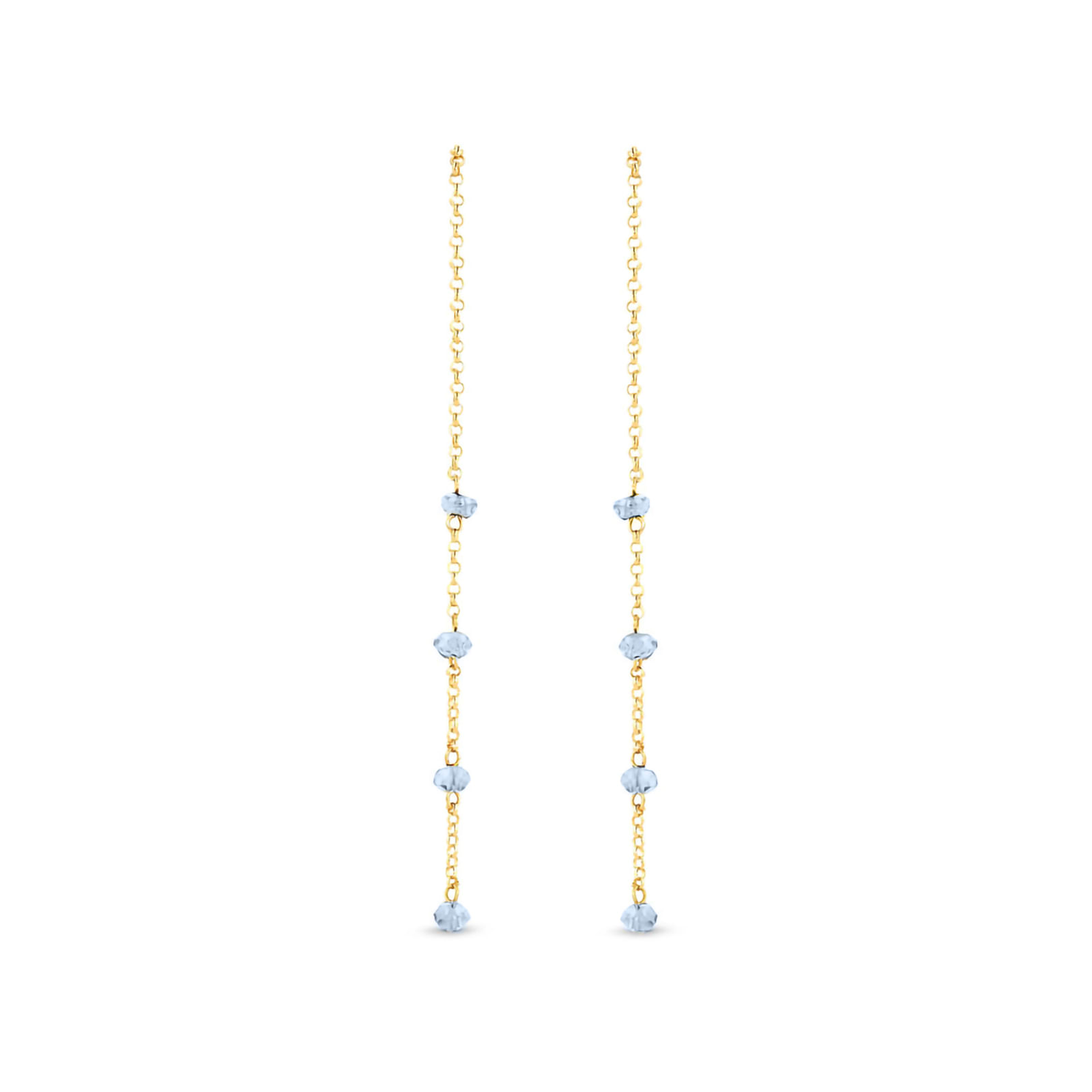 Brinco Gold Stone em Ouro Amarelo 18k com Topázios Sky