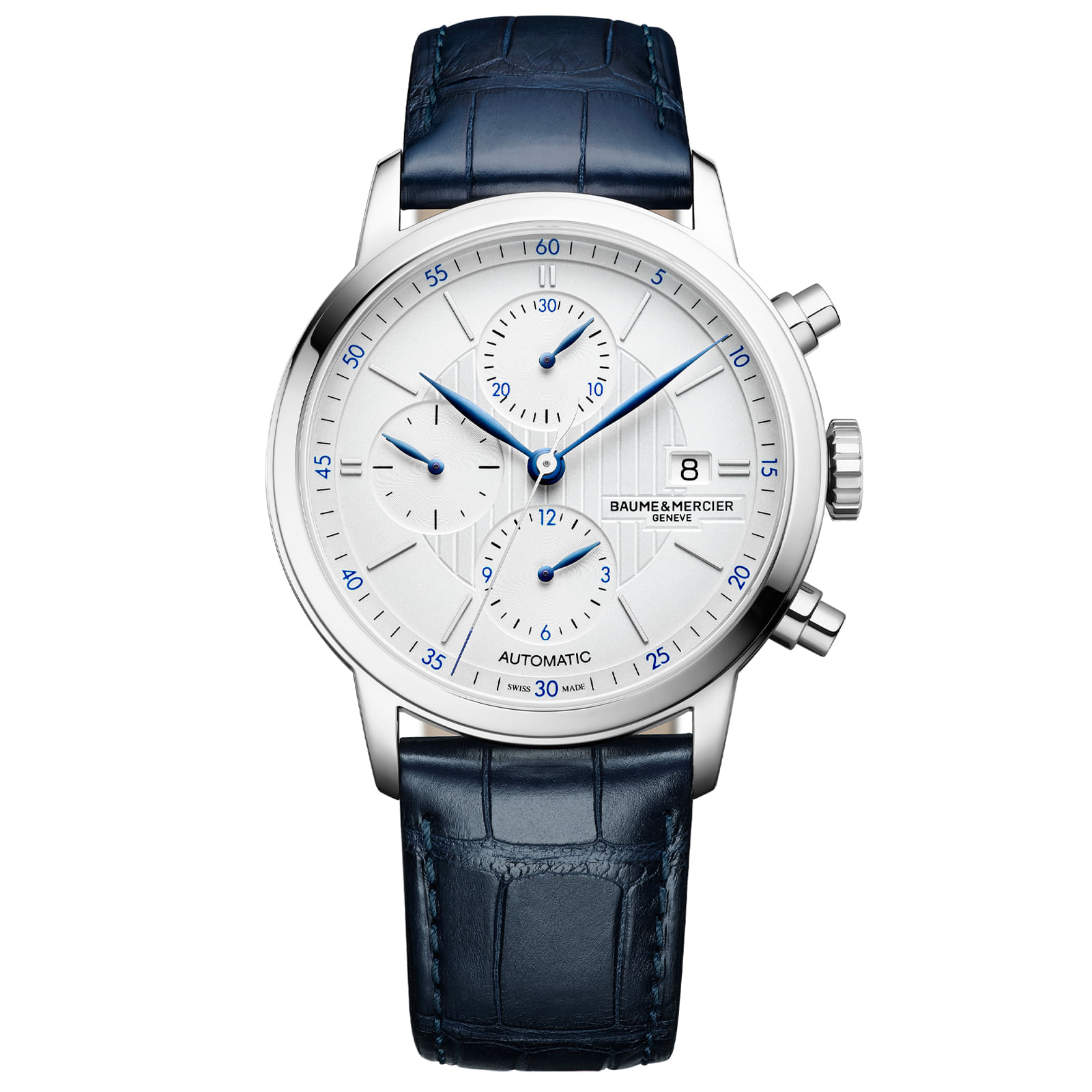 Relógio Baume & Mercier Classima Masculino Couro Azul M0A10330