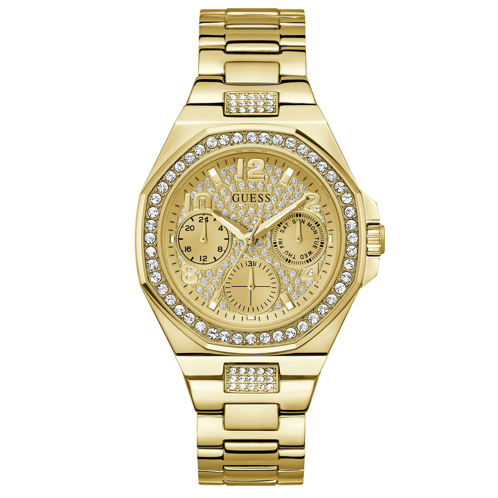 Relógio Guess Ladies Sport Feminino Aço Dourado GW0777L2