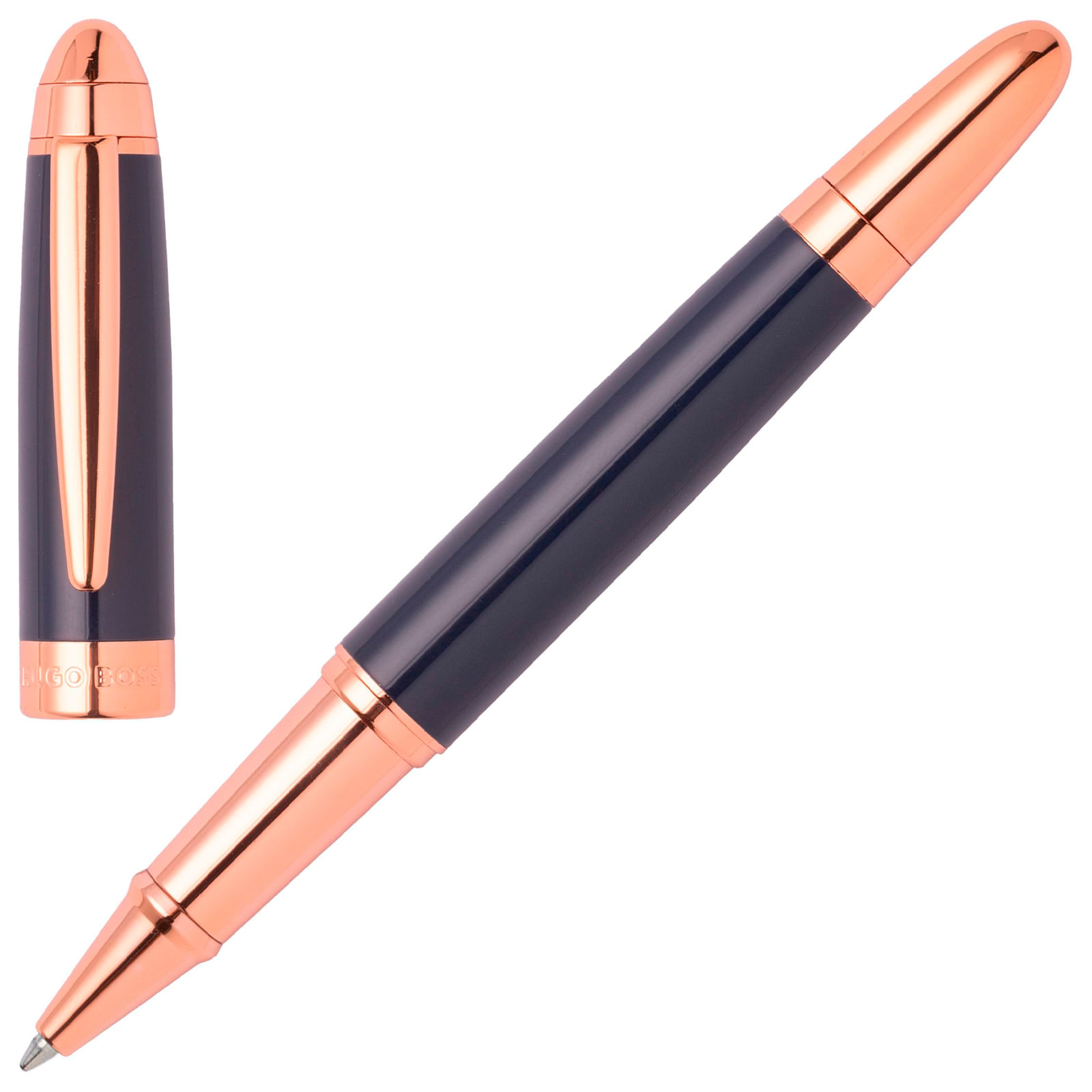 Caneta Hugo Boss Aço Azul e Rosé Hsn0015n