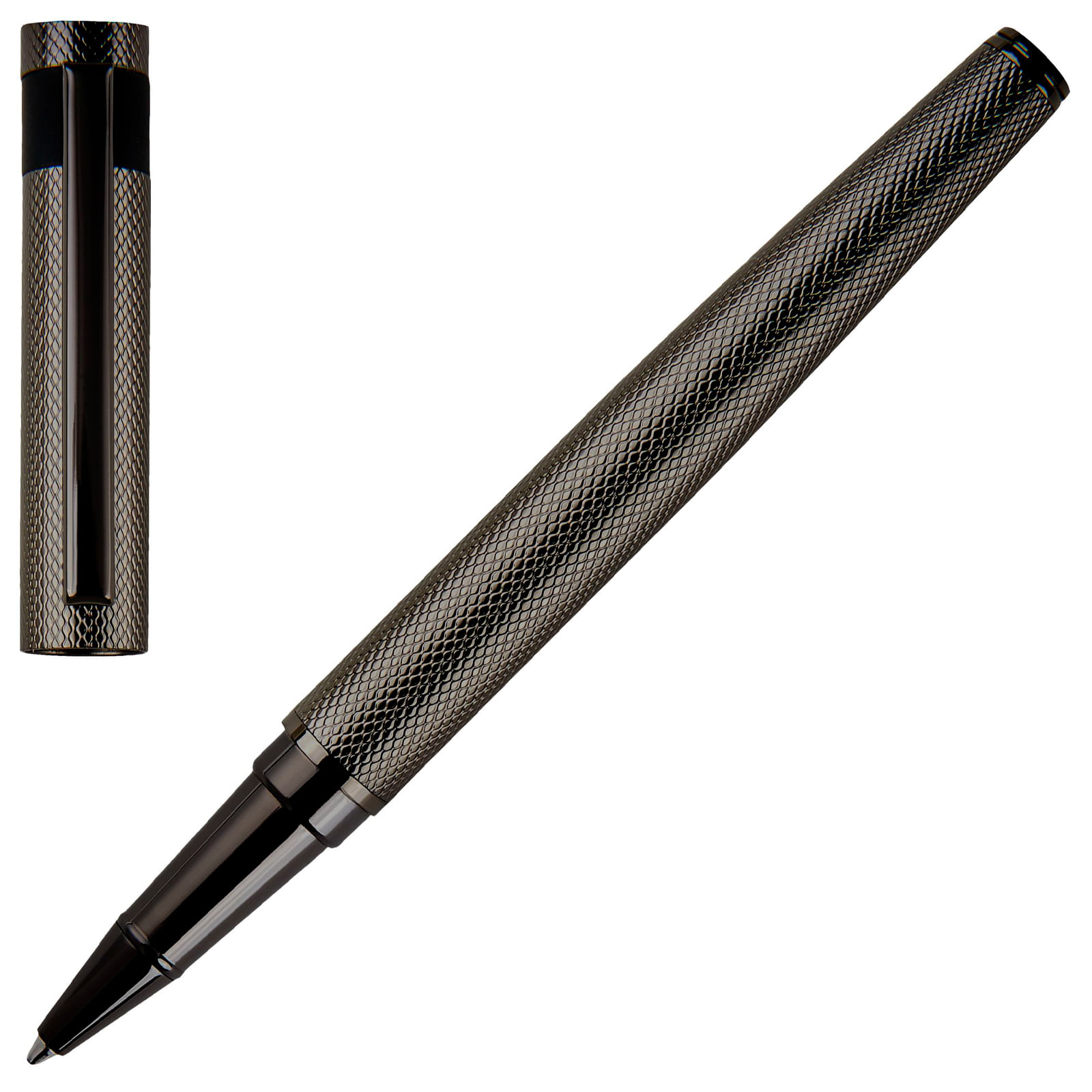 Caneta Hugo Boss Metal Cinzaz Escuro Hsw3675d