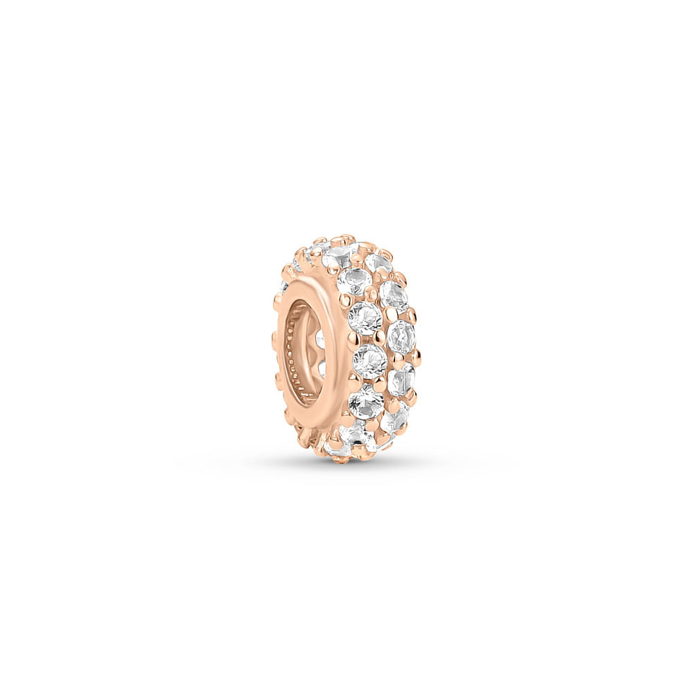 Separador Life Pavê em Liga Rosé com Banho de Ouro Rosé e Pedras Incolores