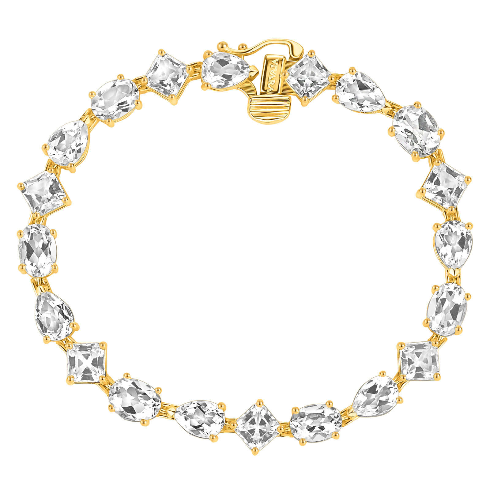 Pulseira Florence em Ouro Amarelo 18k com Cristais Naturais