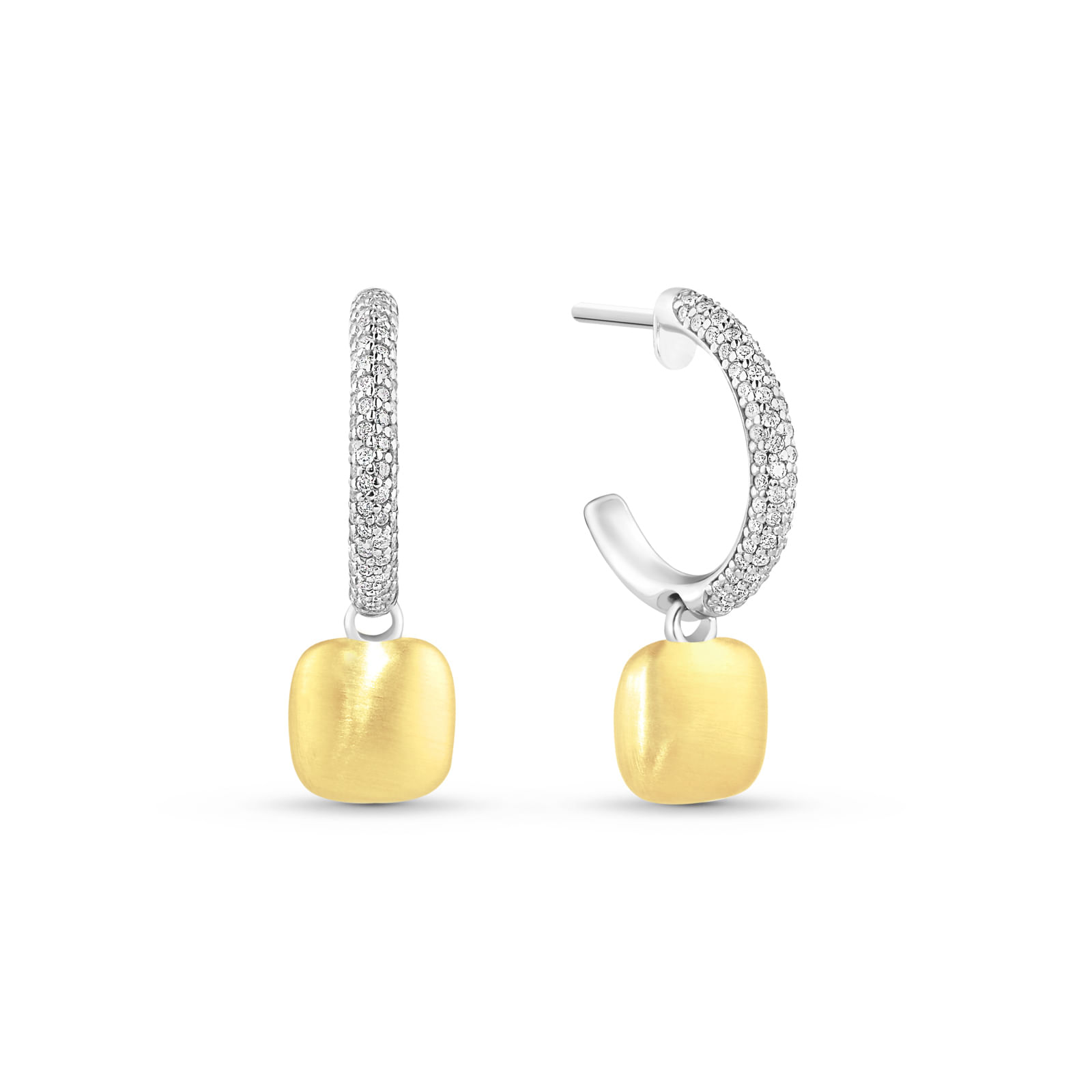 Argola Capri em Prata 925 e Ouro Amarelo 18k com Diamantes 0,60 ct, 28,3mm