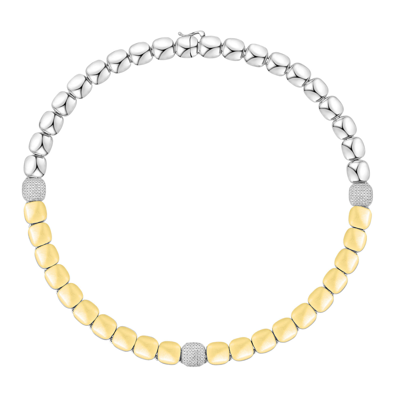 Colar Capri em Prata 925 e Ouro Amarelo 18k com Diamantes 0,4 ct