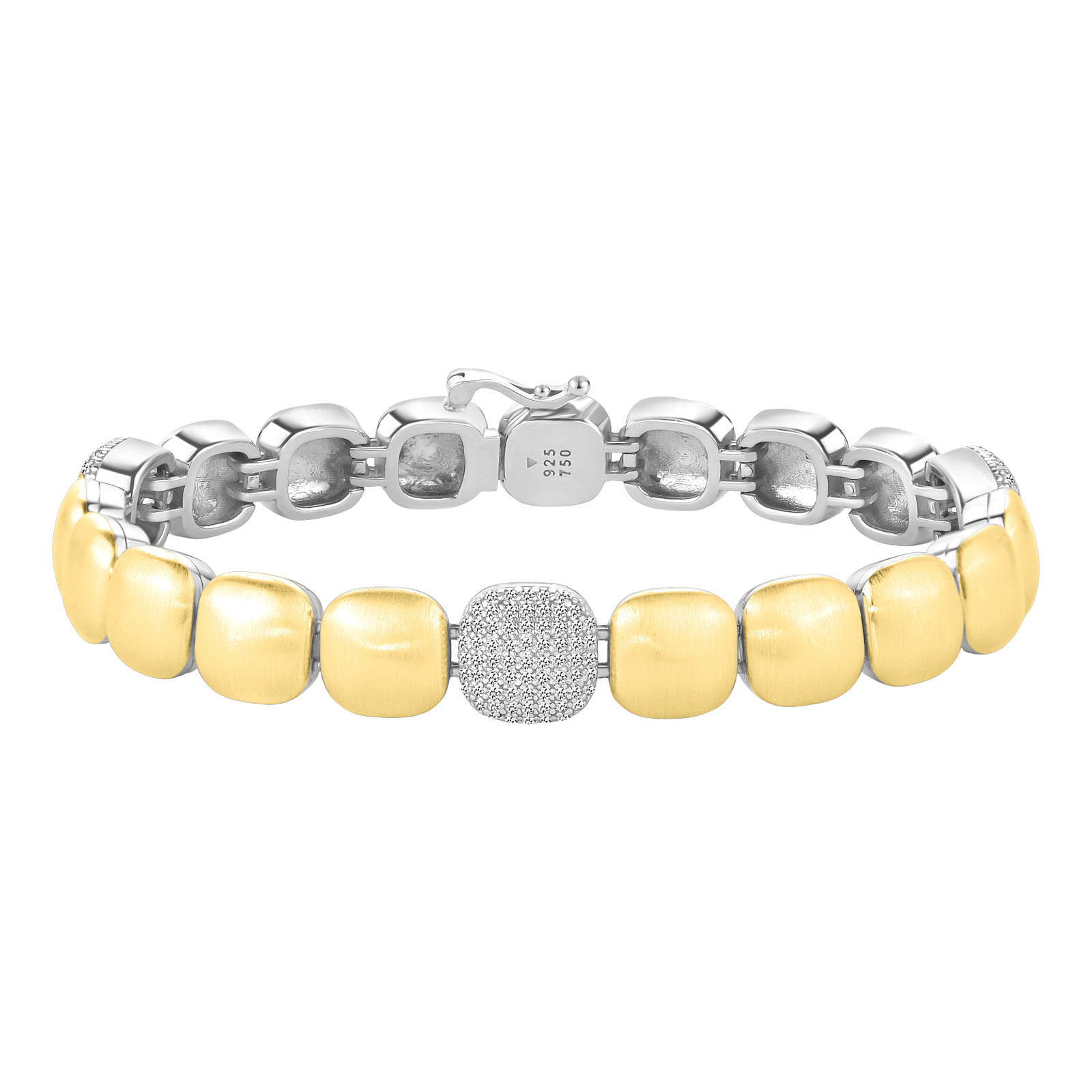 Pulseira Capri em Prata 925 e Ouro Amarelo 18k com Diamantes 0,4 ct