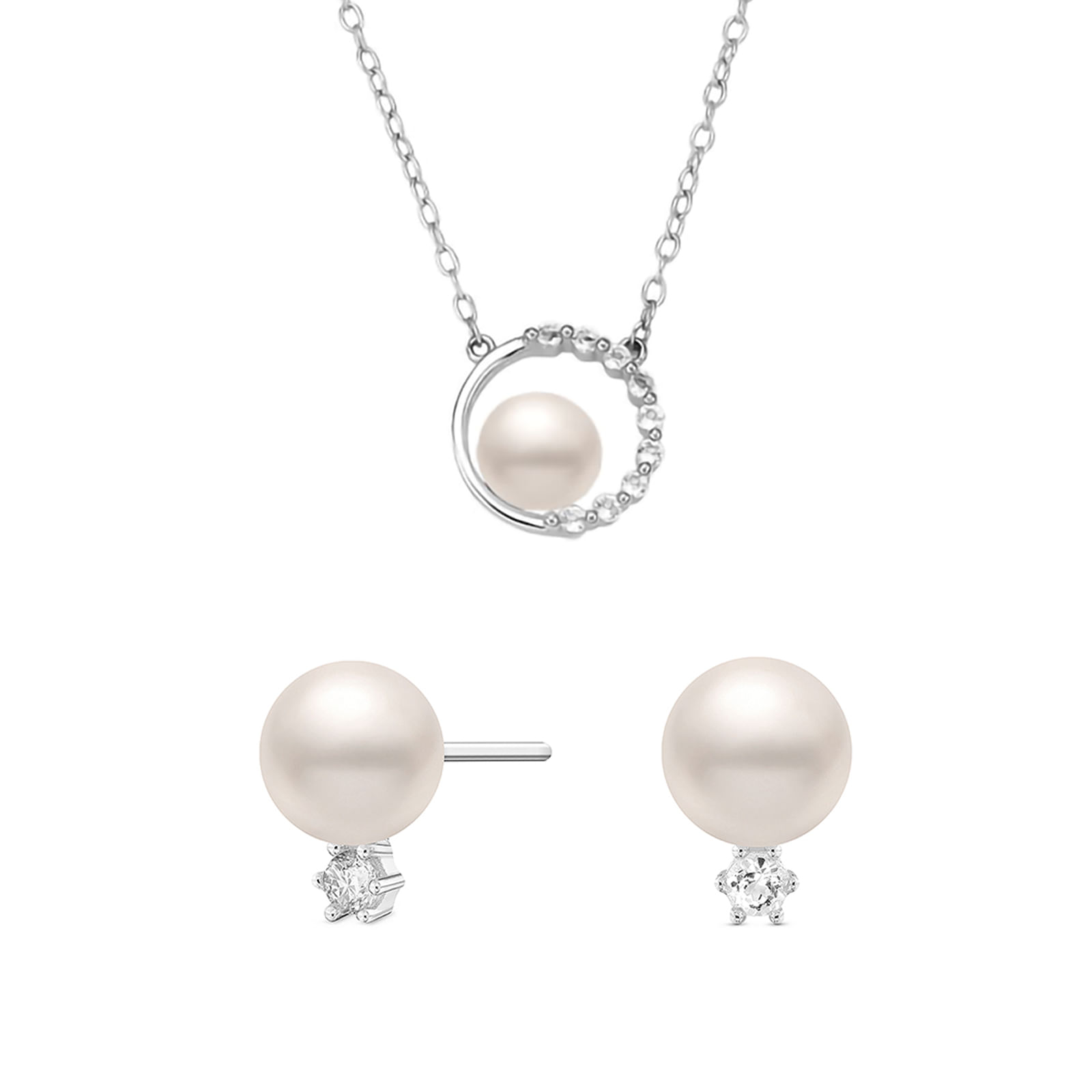 Conjunto Colar + Pingente Pérola