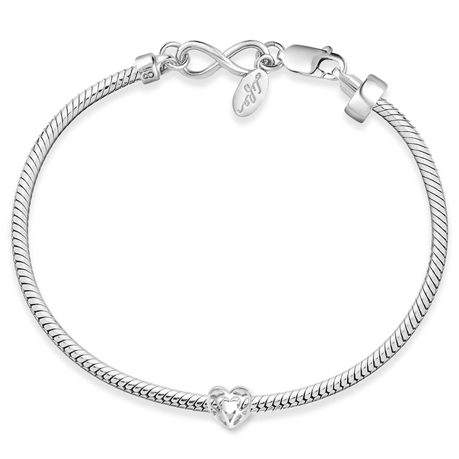 Kit Pulseira Infinito + Pingente Coração Life