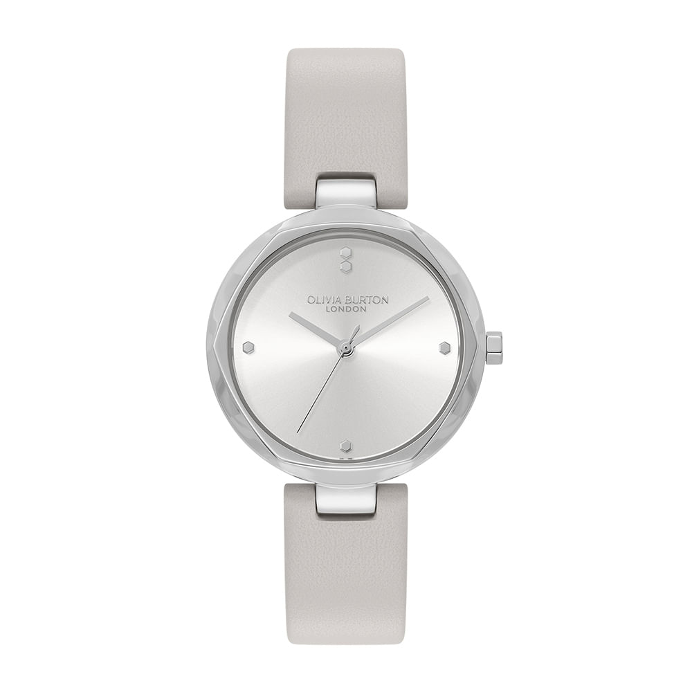 Relógio Olivia Burton Feminino Couro Cinza 24000262