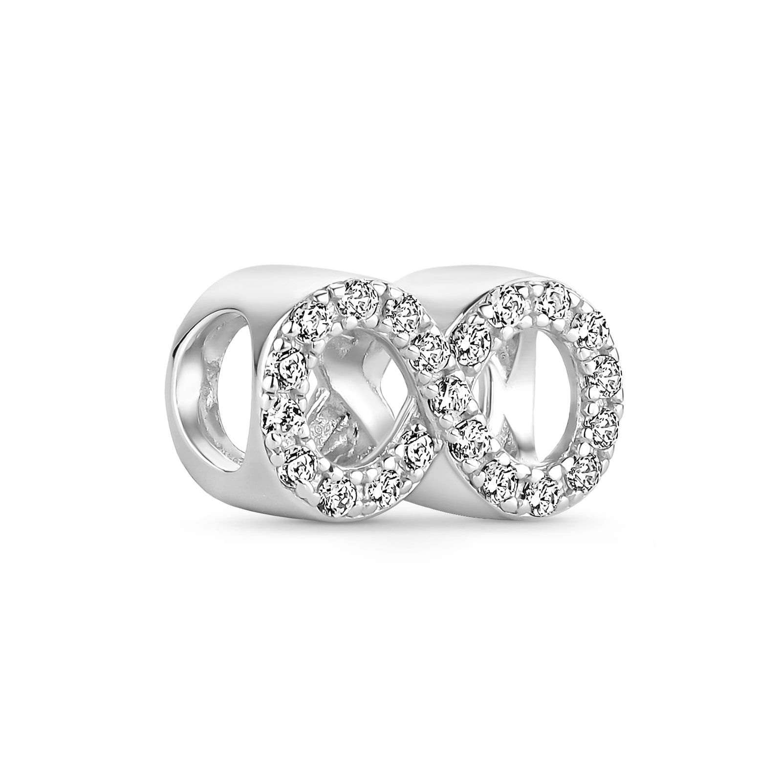 Separador Life Infinito em Prata 925 com Pedras Incolores