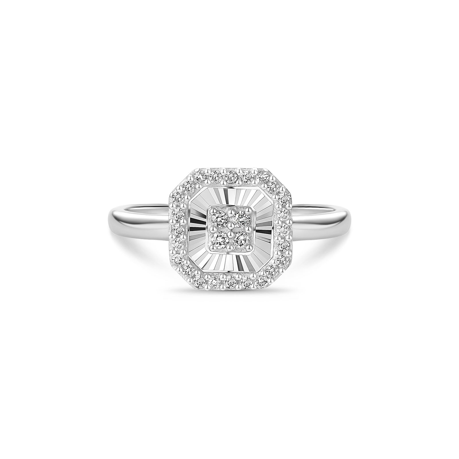Anel Lumina II em Ouro Branco 18k com Diamantes 0,16 ct