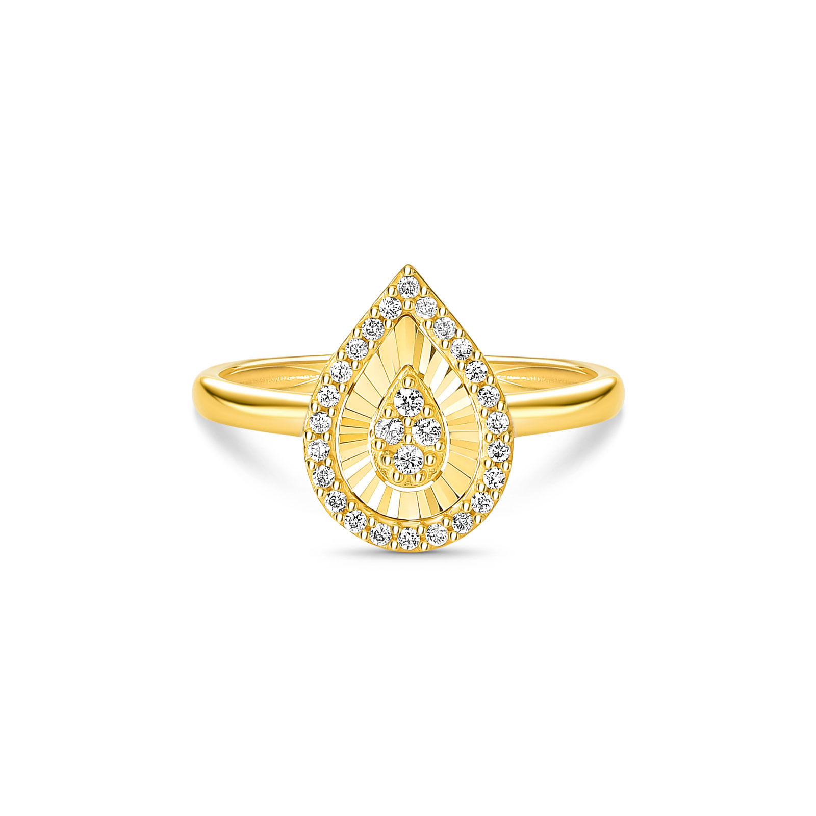 Anel Lumina II em Ouro Amarelo 18k com Diamantes 0,16 ct