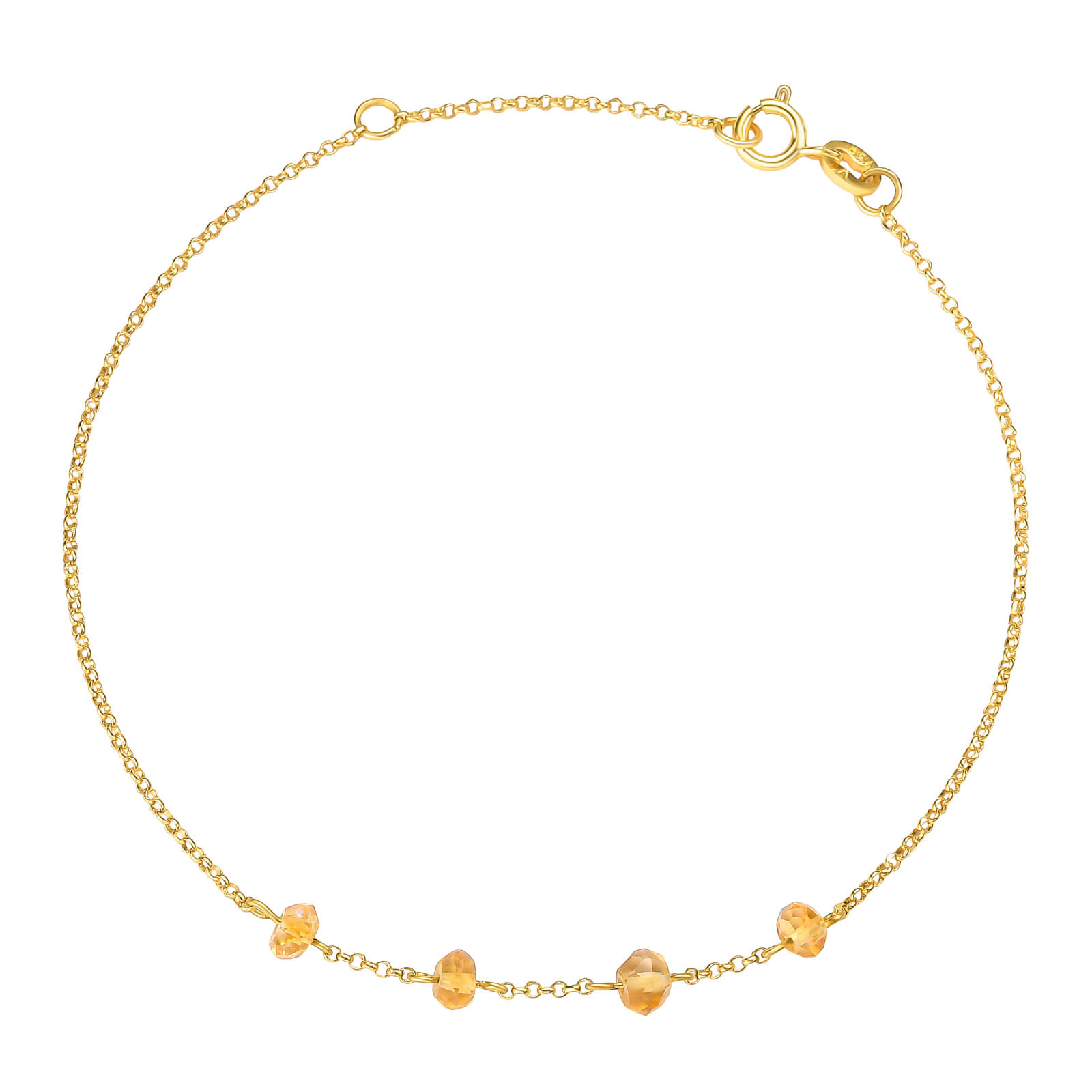 Pulseira Gold Stone em Ouro Amarelo 18k com Citrino