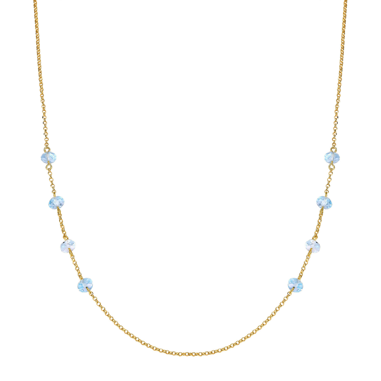 Colar Gold Stone em Ouro Amarelo 18k com Topázios Sky, 45cm