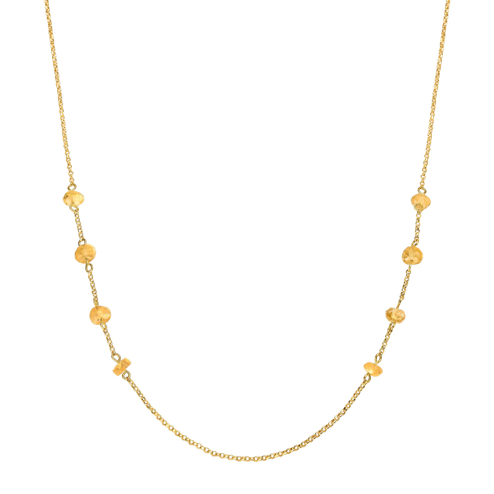 Colar Gold Stone em Ouro Amarelo 18k com Citrino, 45cm