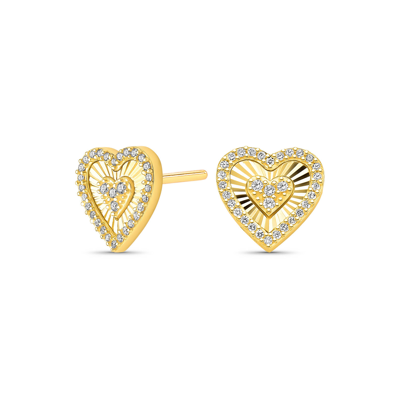 Brinco Lumina II Coração em Ouro Amarelo 18k com Diamantes 0,34 ct