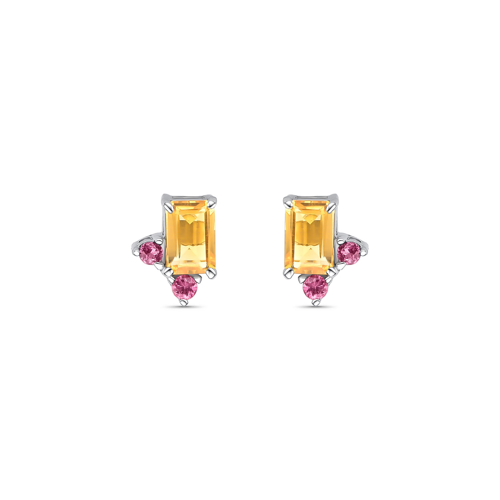 Brinco Verano em Prata 925 com Rodolitas e Acitrinado