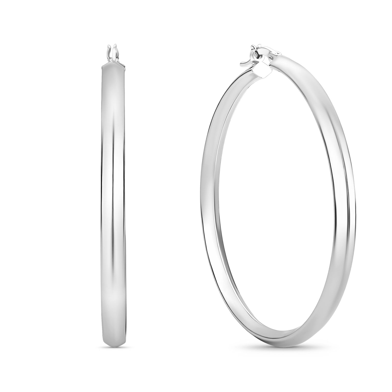 Argola em Ouro Branco 18k, 40mm