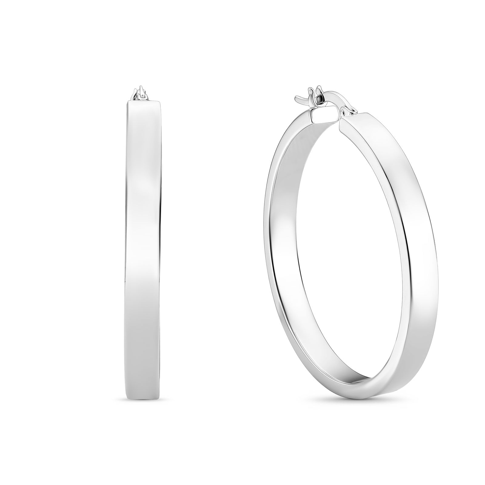Argola em Ouro Branco 18k, 19 mm