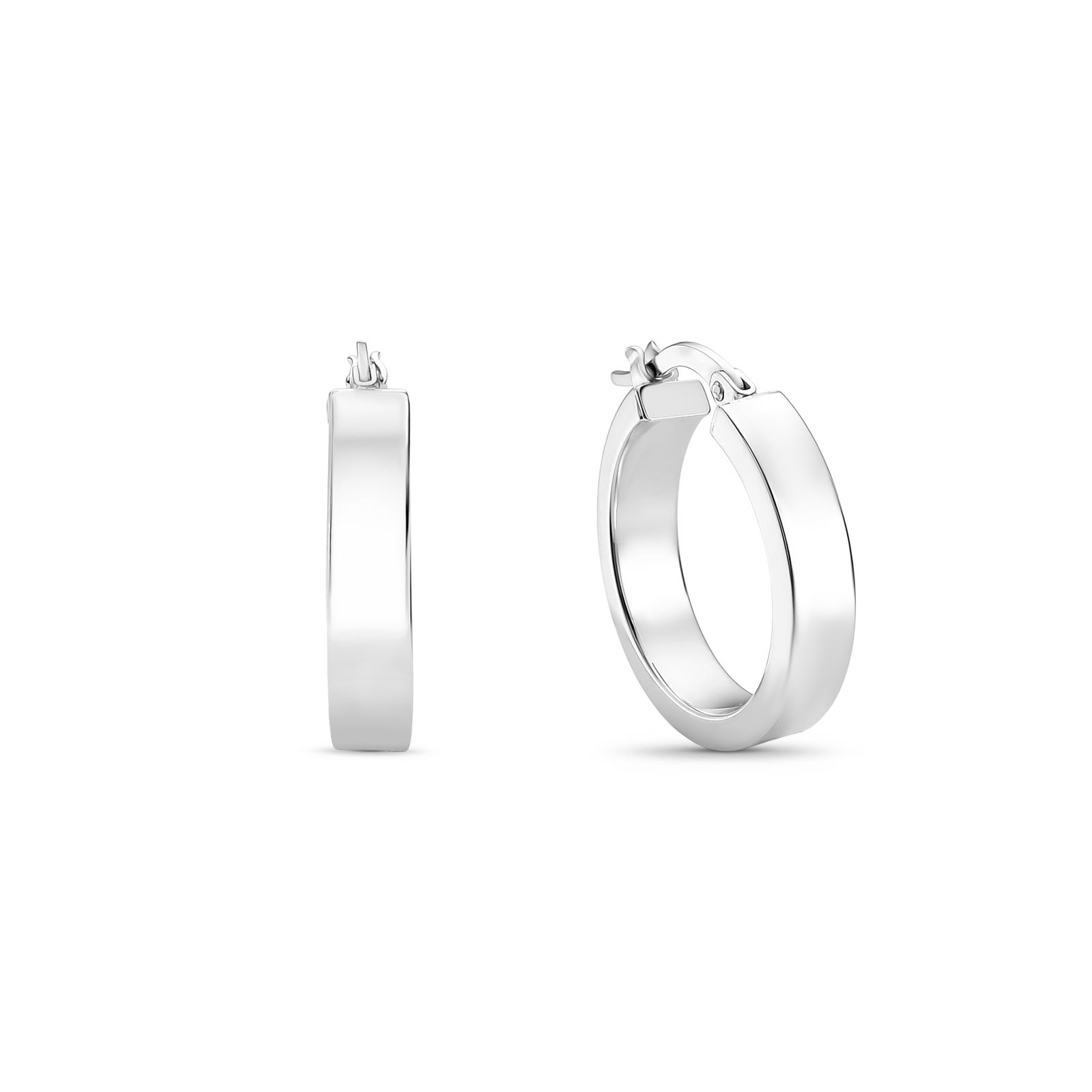 Argola em Ouro Branco 18k, 15 mm