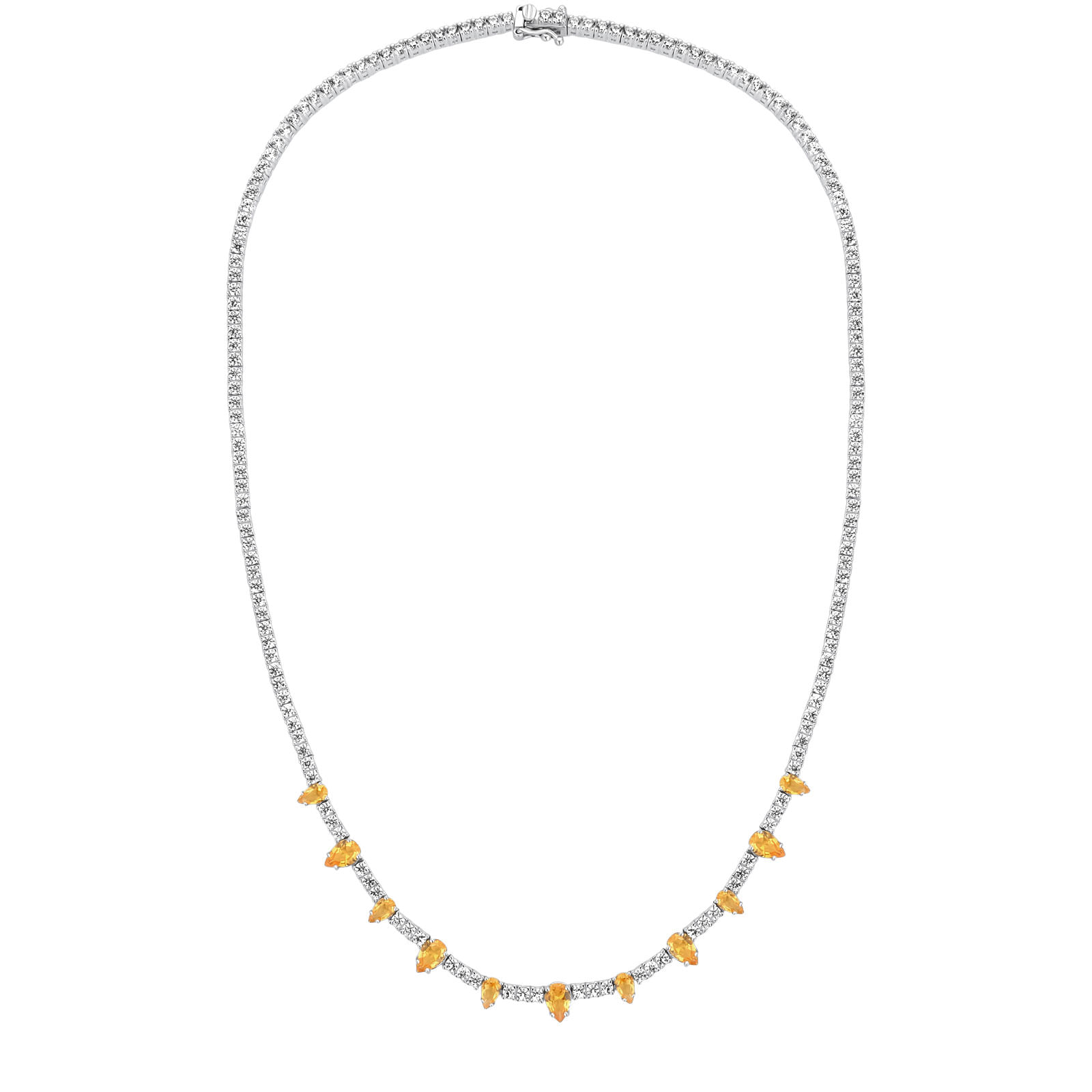 Colar Life Sunna em Prata 925 com Pedras Amarelas