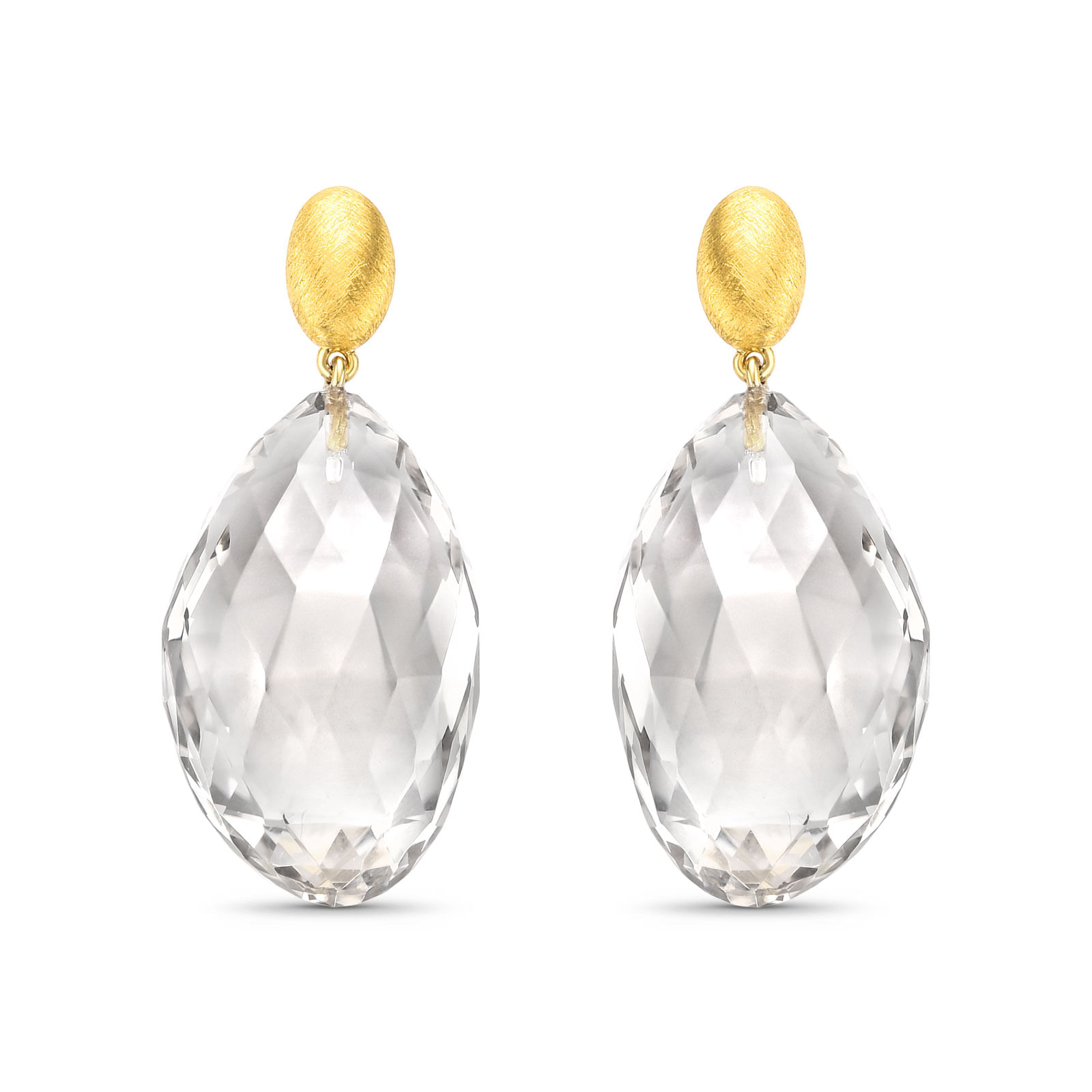 Brinco Prisma em Ouro Amarelo 18k com Acitrinado