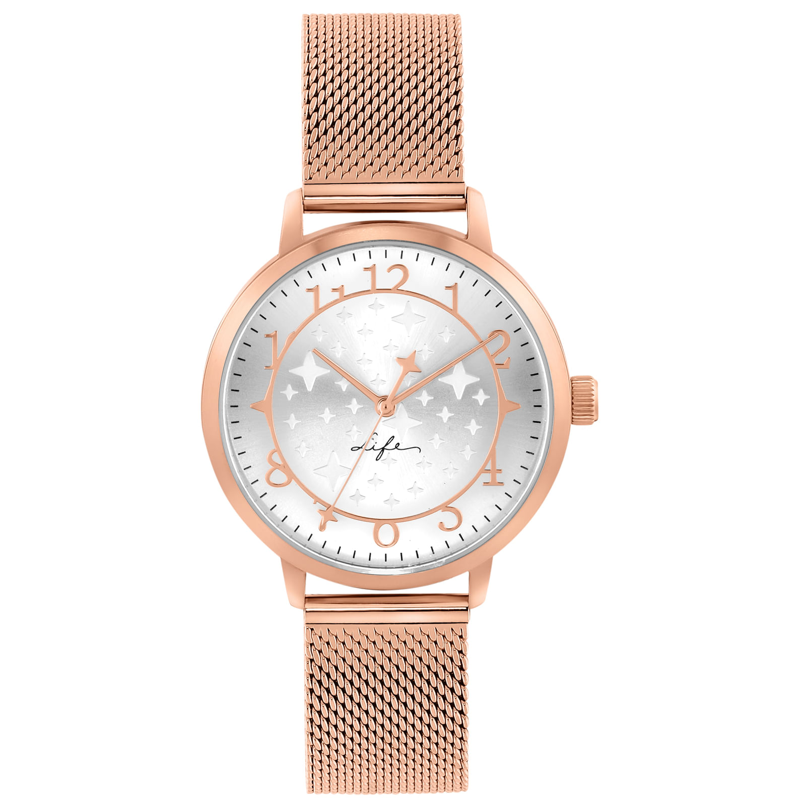 Relógio Life Star Feminino Aço Rosé