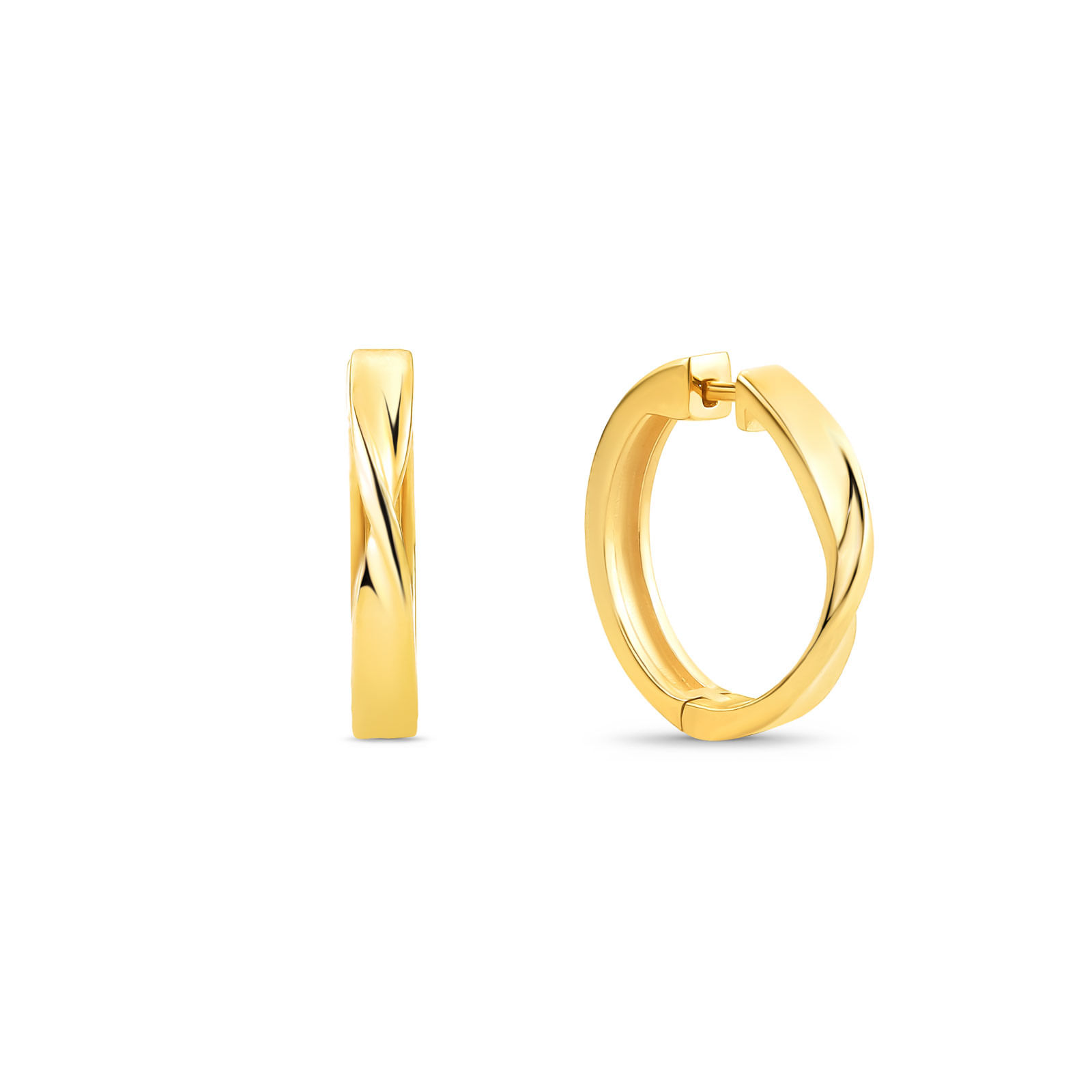 Argola Life Textura Torcido em Prata 925 com Banho de Ouro Amarelo 18k, 21mm