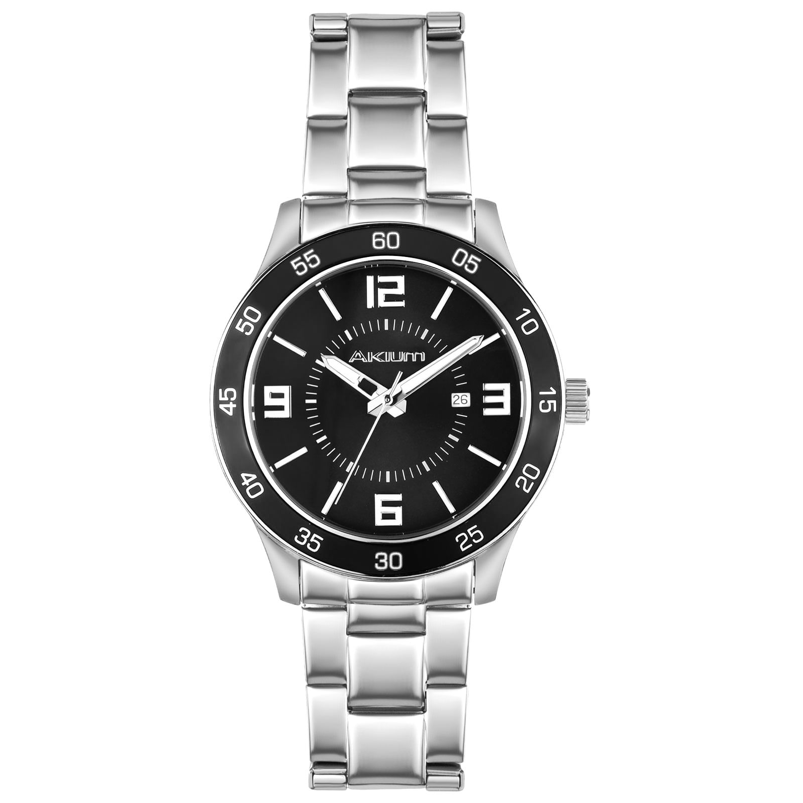 Relógio Akium Masculino Aço Prateado