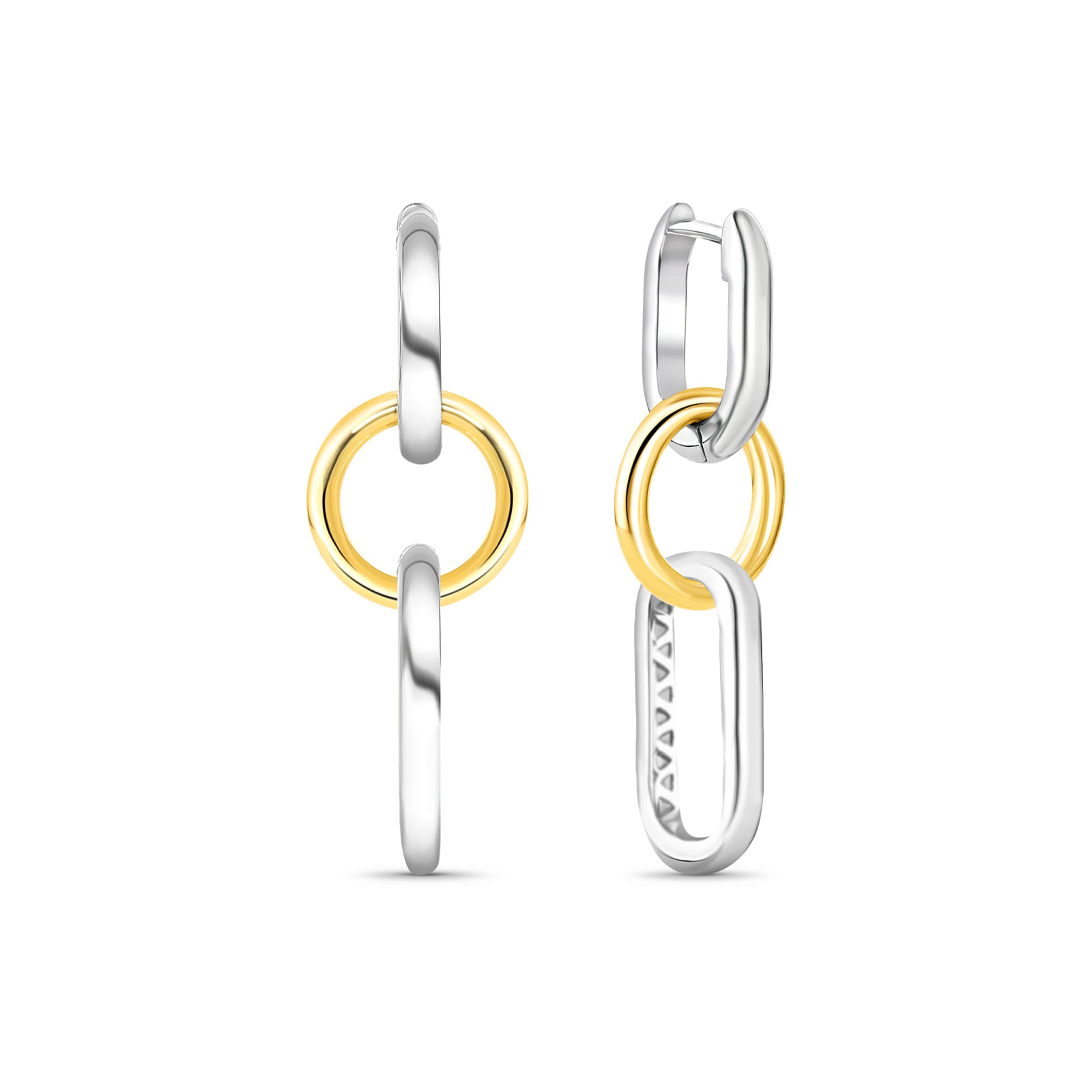 Brinco Duetto em Prata 925 com Ouro Amarelo 18k