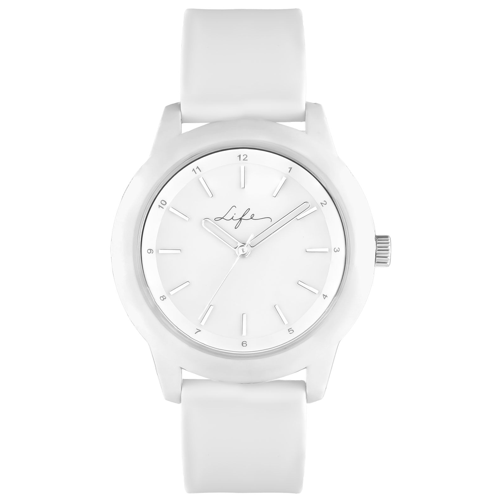 Relógio Life Borracha Branca