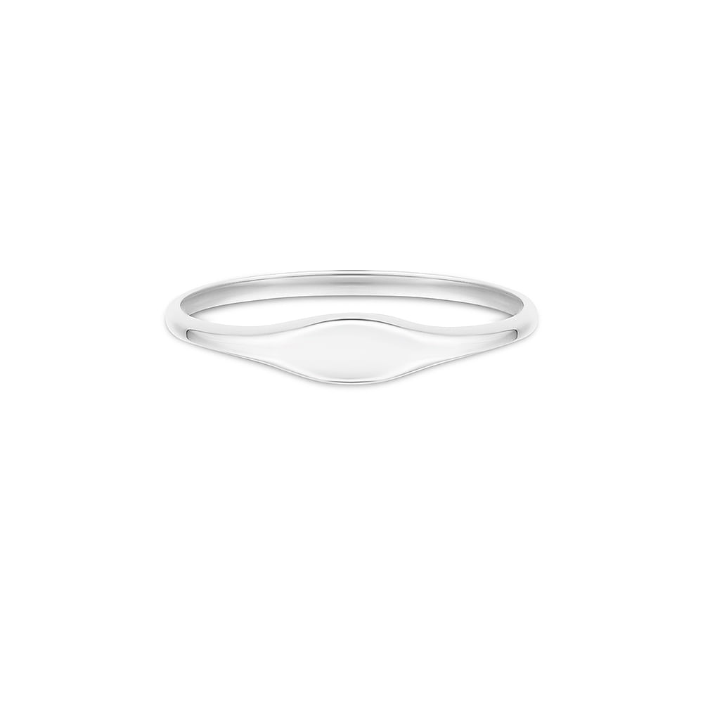 Anel Signet Personalizável em Ouro Branco 18k