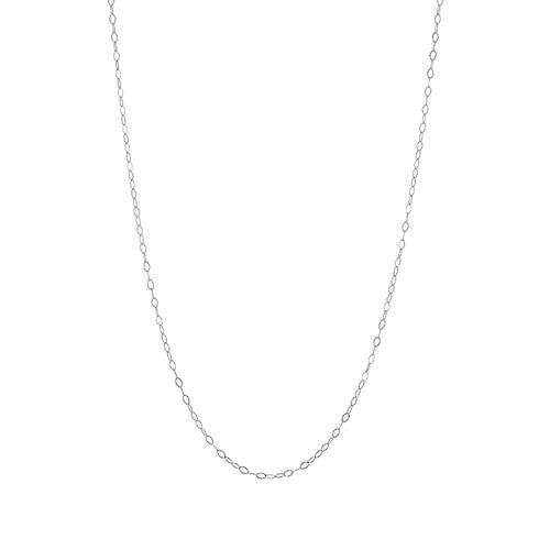 Corrente Cadeado Curta em Ouro Branco 18k, 45cm