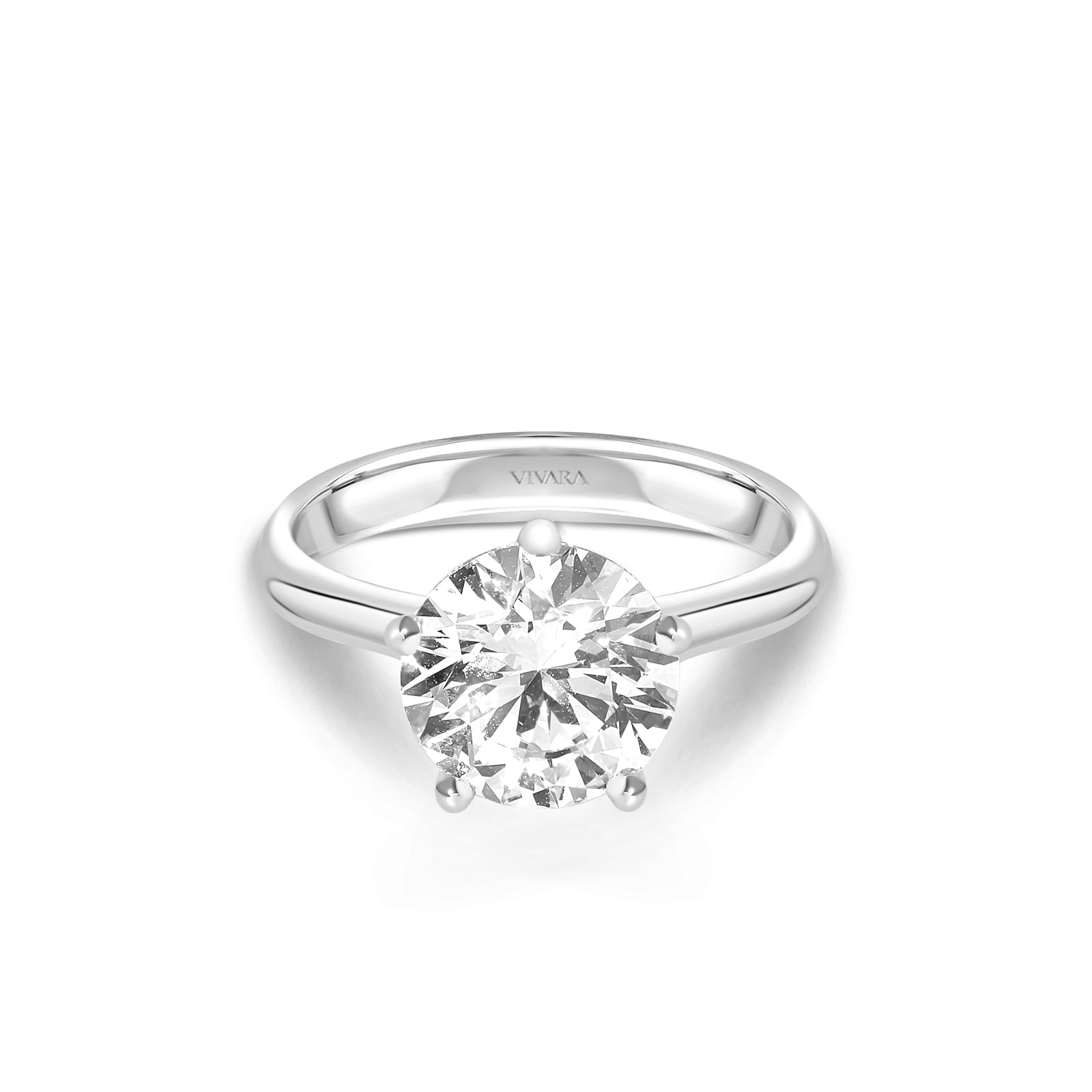 Anel Solitário Cielo em Ouro Branco 18k com Diamante de Laboratório, 5ct