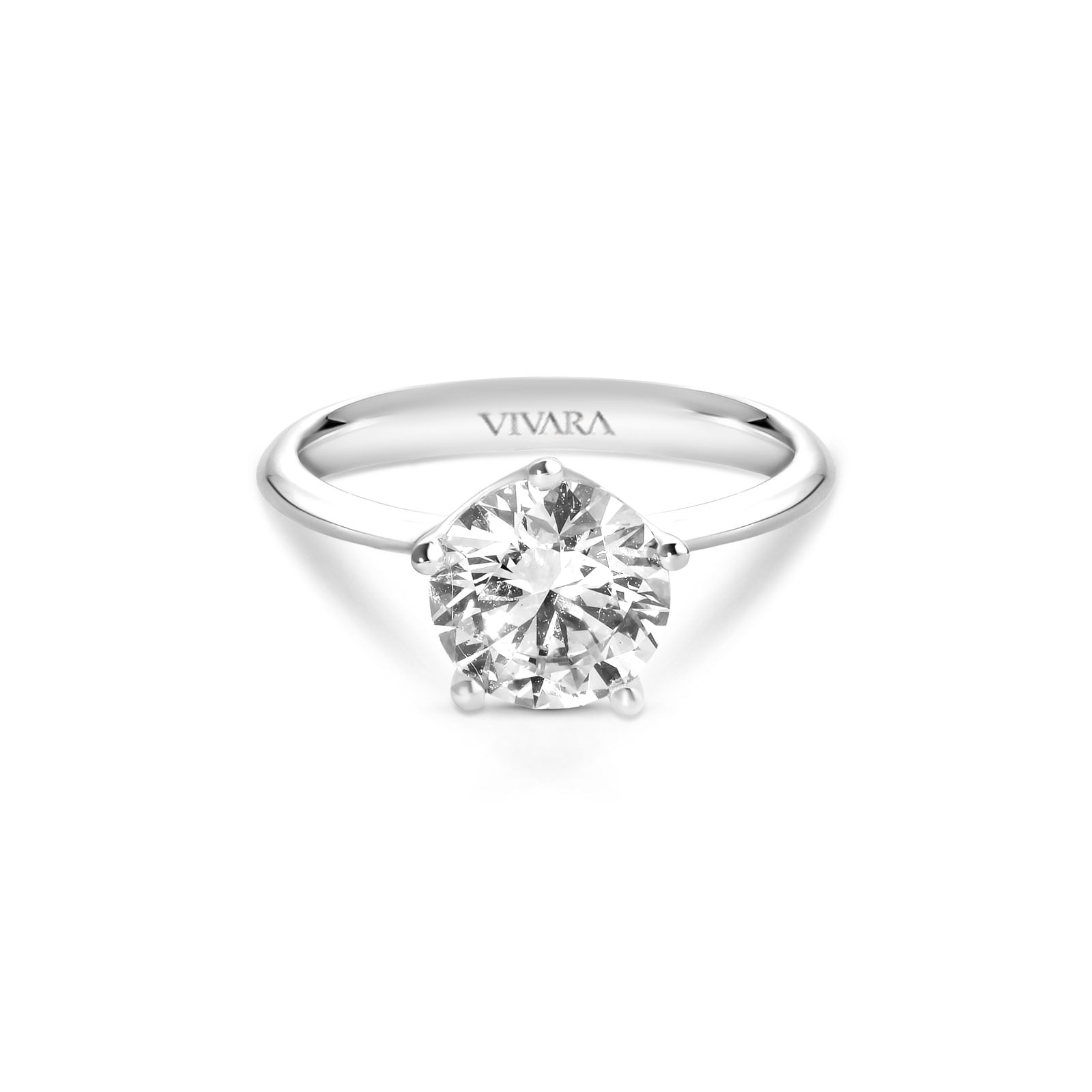 Anel Solitário Cielo em Ouro Branco 18k com Diamante de Laboratório 3 ct