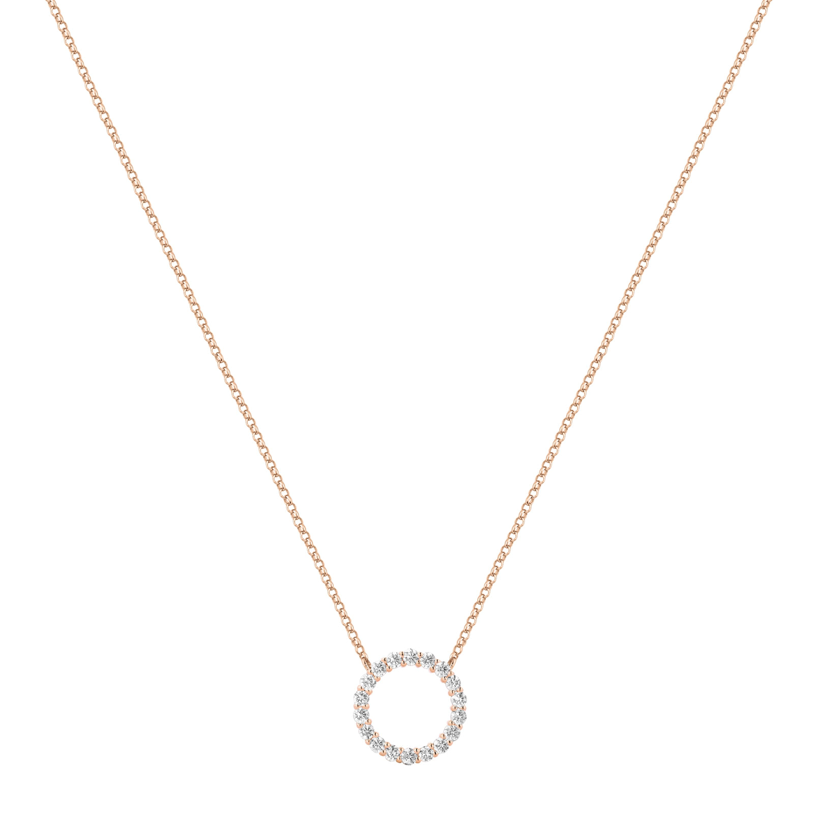 Colar Life Intense II em Liga Rosé com Banho de Ouro Rosé 18k e Pedras Incolores, 45cm