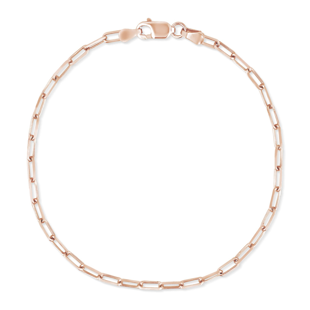 Pulseira Life Cadeado em Prata 925 com Banho de Ouro Rosé 18k