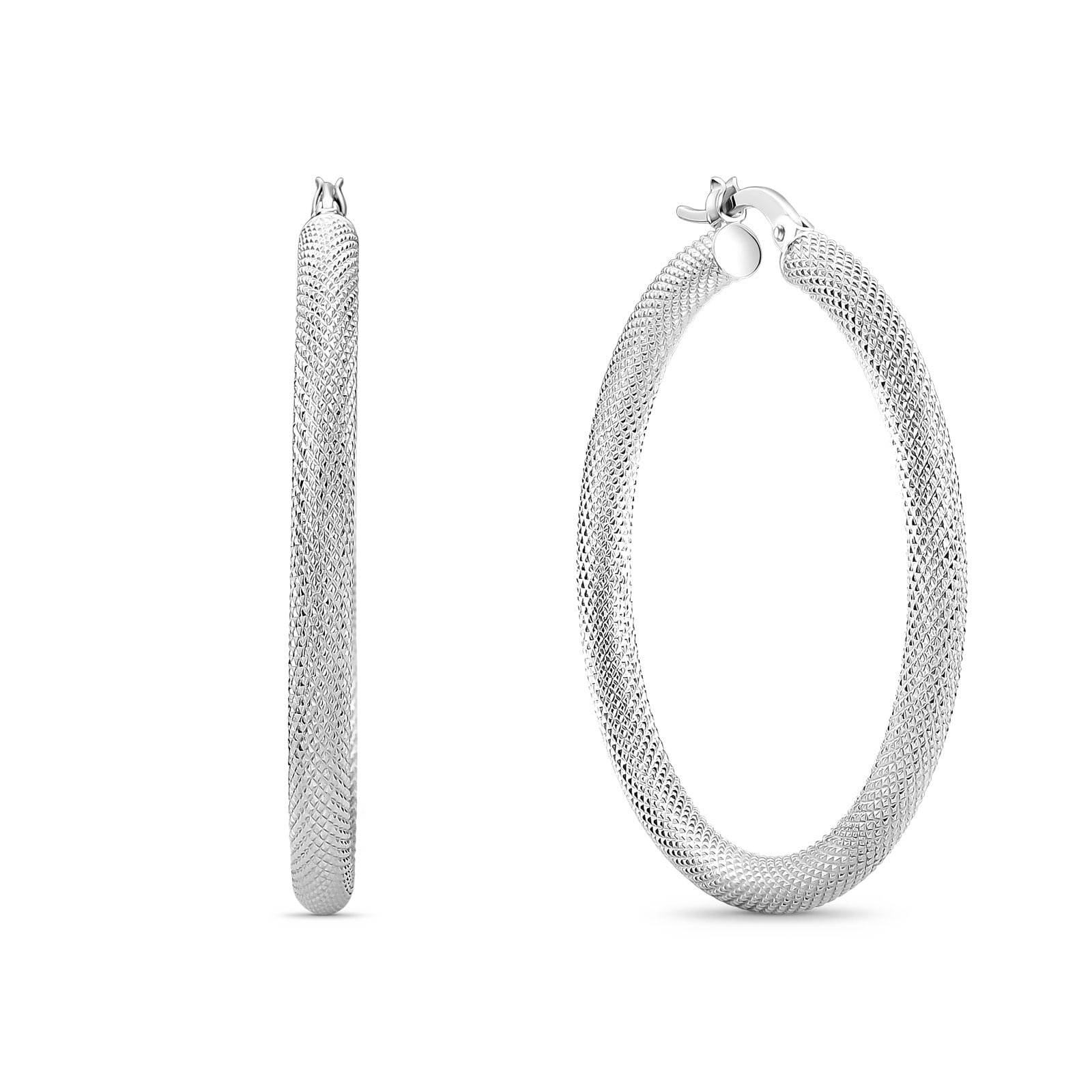 Argola em Ouro Branco 18k, 15 mm