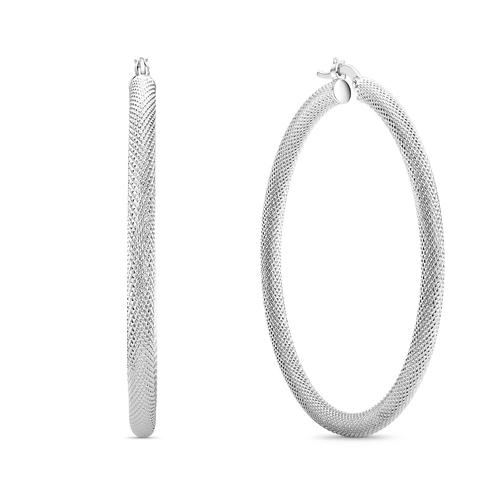 Argola em Ouro Branco 18k, 12 mm