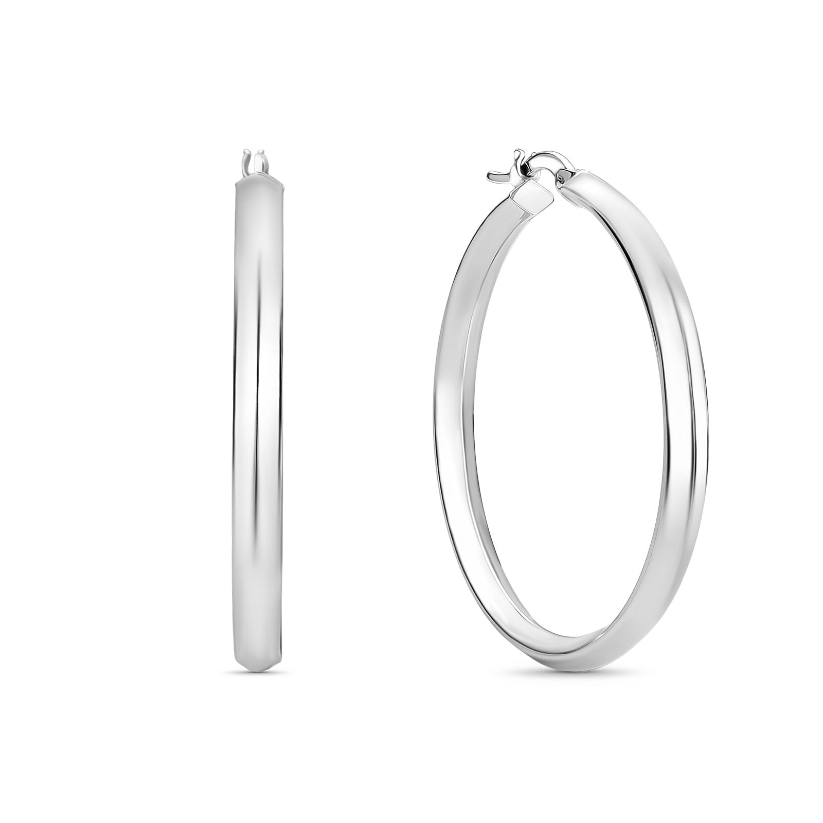 Argola em Ouro Branco 18k, 22 mm