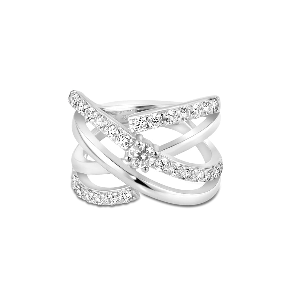 Anel Life Vênus II em Prata 925 com Pedras Incolores