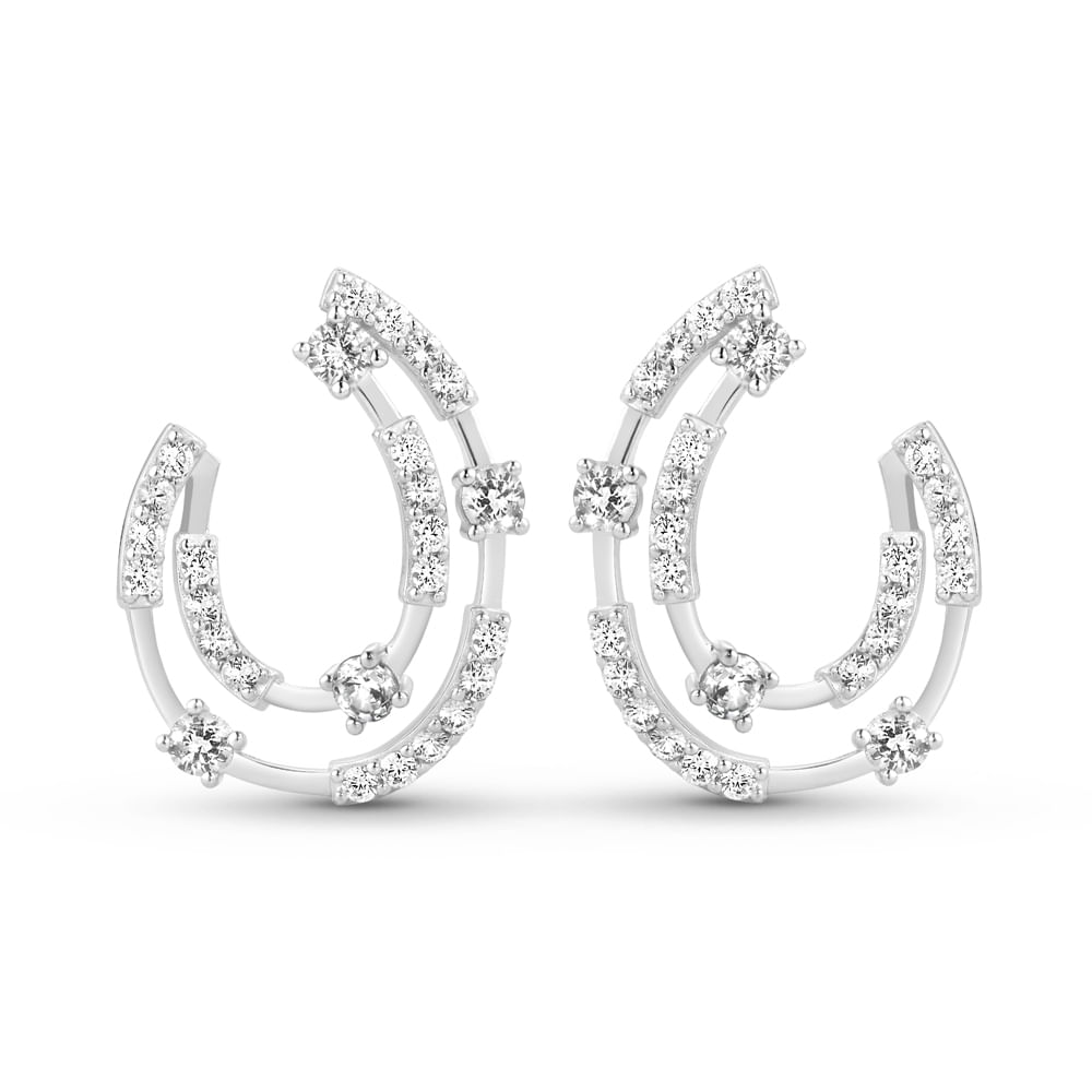 Brinco Life Vênus II em Prata 925 com Pedras Incolores