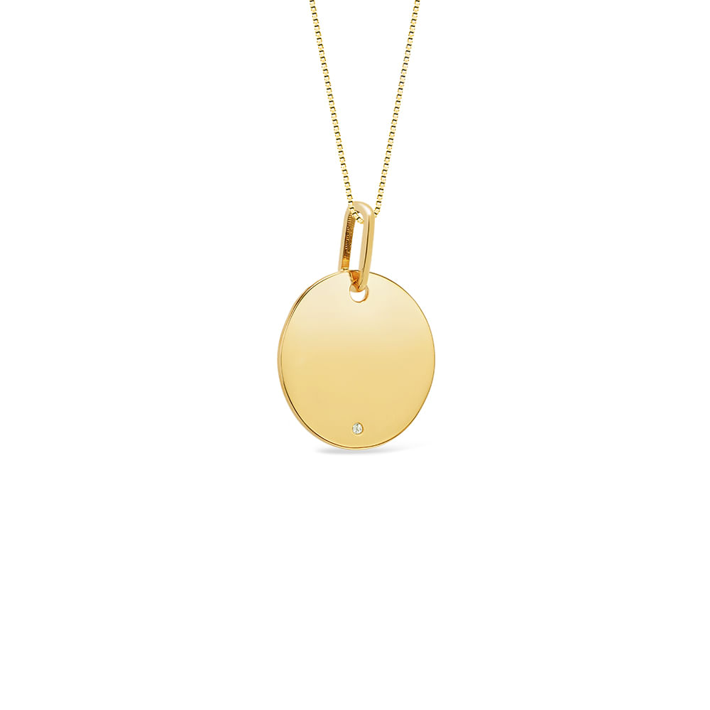 Pingente Personalizável Ouro Amarelo e Diamante