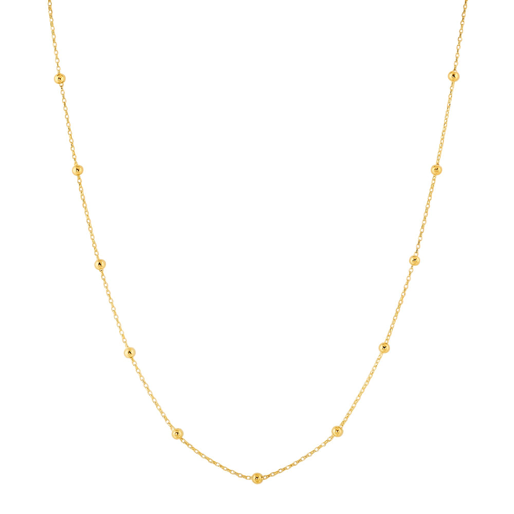 Corrente Veneziana com Bolinhas em Ouro Amarelo 18k, 50cm