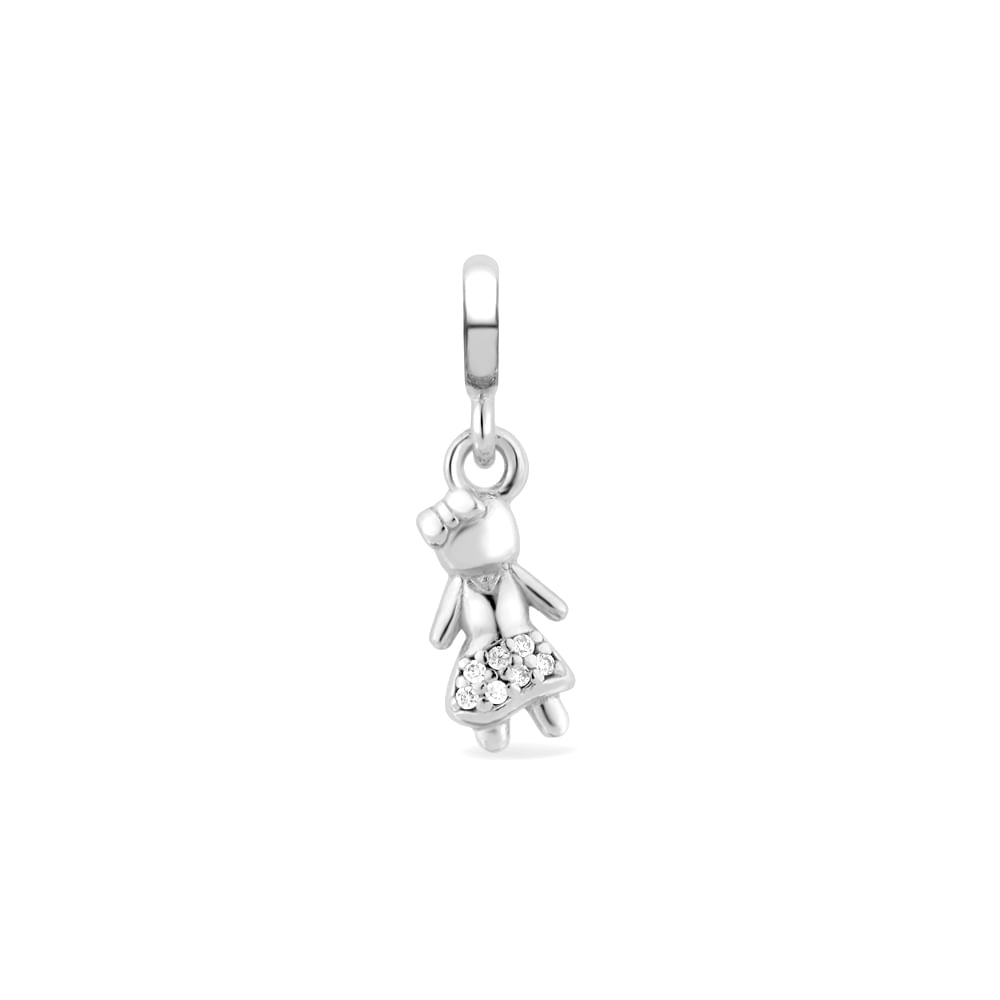Pingente Life Menina em Prata 925 com Pedras Incolores